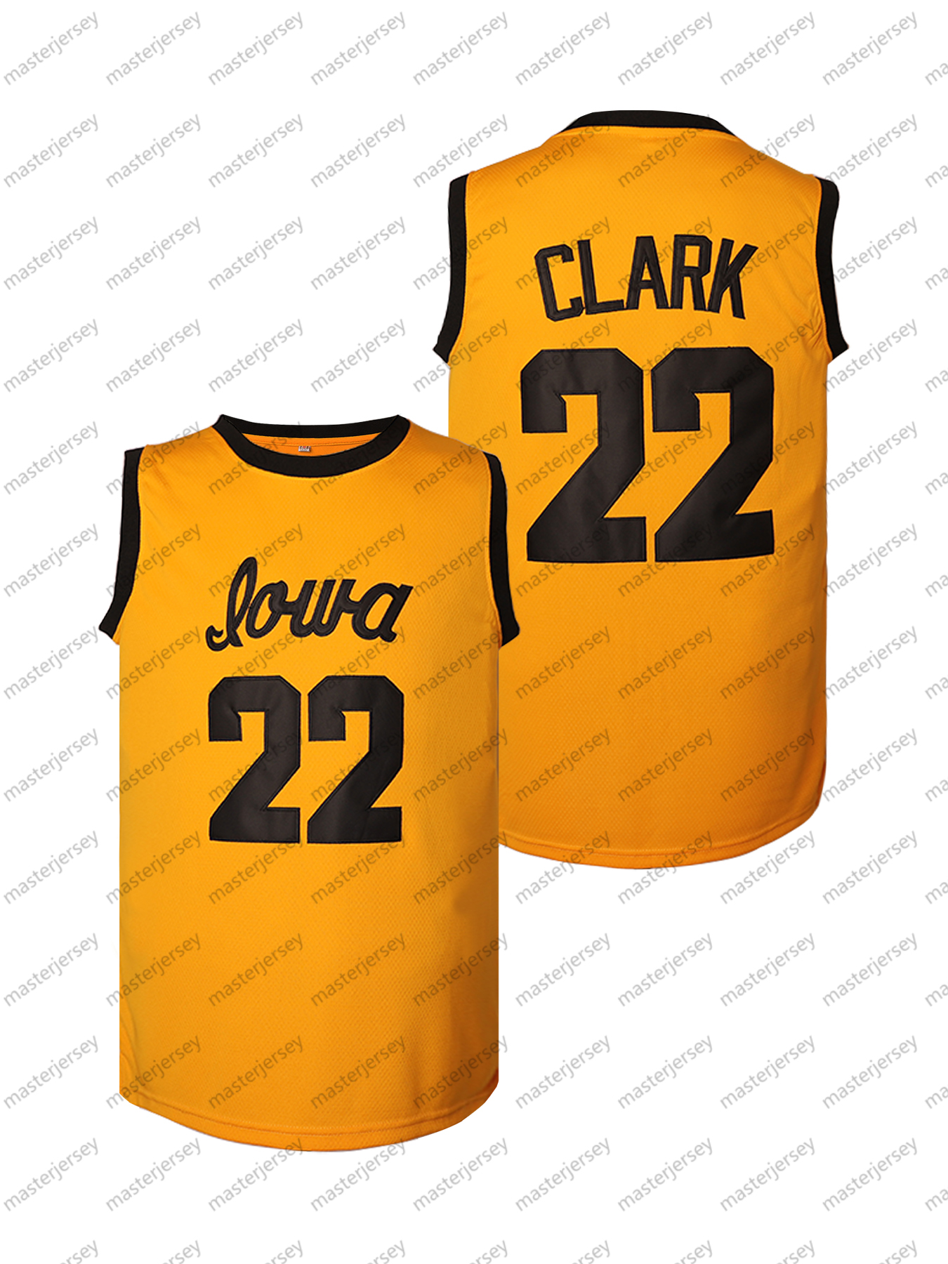 #22 CLARK Men's Basketball Jersey Sweatshirt - Embroidered Movie Mesh Letters & Numbers, Crew Neck Sleeveless Training Vest, Loose Fit Athletic T
