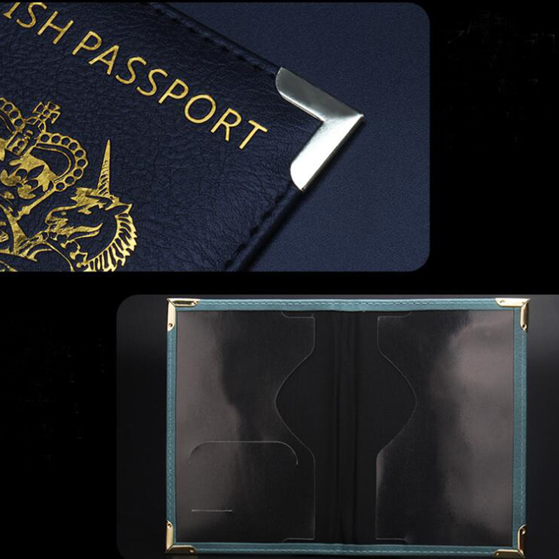 UK Women Men Travel Passport Cover Pu Leather Passport Case for United Kingdom Great Britain British Card Holder Wallet