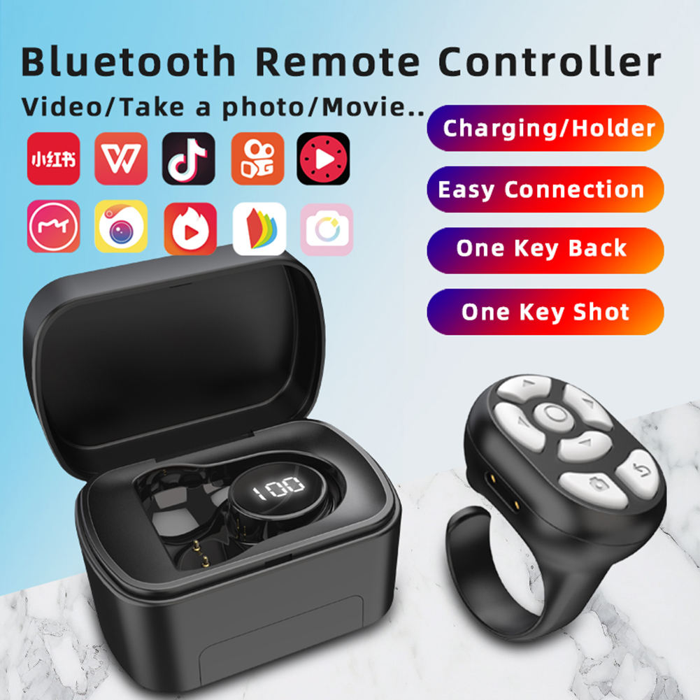 New Portable Bluetooth 5.3 Ring Remote Control For Tiktok Browsing Mobile Phone Selfie Page Turner Lazy Artifact for Android/iOS