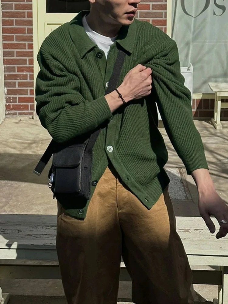 Mens Sweaters Cardigan Autumn Winter Knitted Sweater Coat Men Clothing Korean Stylish Man Streetwear Casual 241111