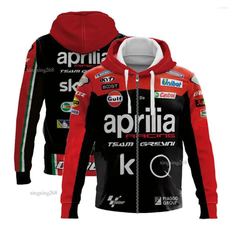 Men's Hoodies 2023 Spring& Autumn Zipper Jacket Aprilia Hoodie 3D Printer Locomotive Harajuku Casual O Neck 6XL Y2K Clothing