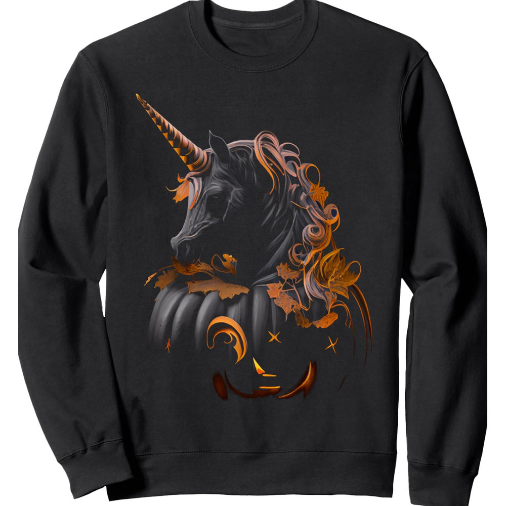 Long Sleeve Shirts for Men sweatshirt Unicorn Pumpkin Graphic Tees for Men Women Boys Girls Sweatshirt T shirt Tee Streetwear Casual tops clothes