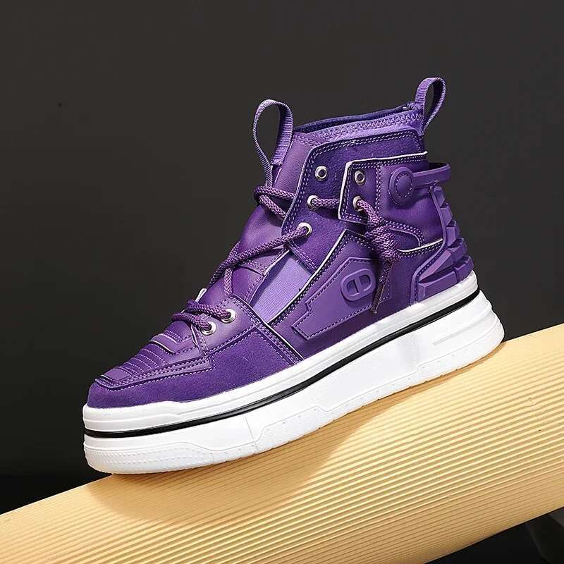 High Tops Men's Casual Shoes Trendy All-match for Men Ankle Boots Soft Fashion Comfortable Mens Personality Flat Shoe