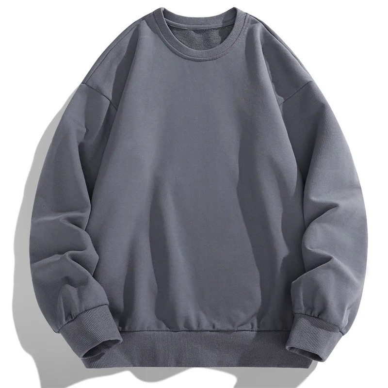 2024 Spring/Summer Campus Solid Color Sports Shirt Mens Round Neck Pullover Sports Shirt Mens Long Sleeve T-shirt 241111