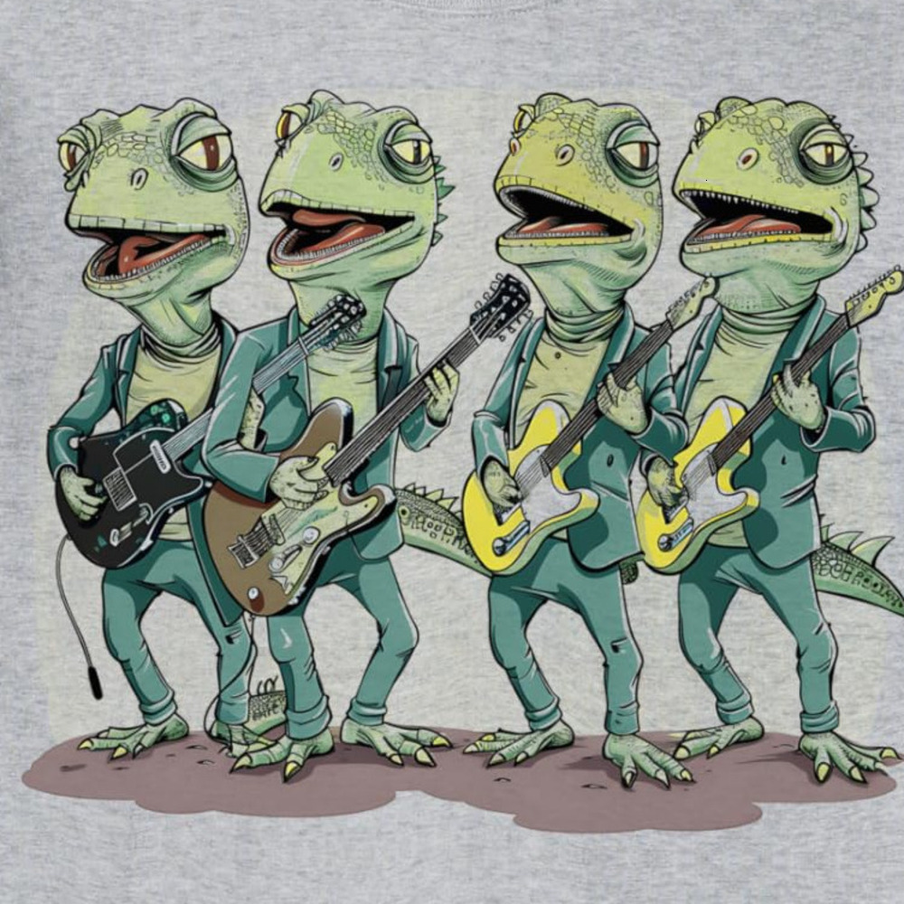 Long Sleeve Shirts for Men sweatshirt Lizard Rock Band Guitarist Music Lover Funny Gift Idea Sweatshirt T shirt Tee Streetwear Casual tops clothes