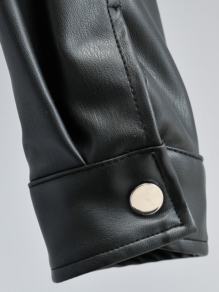 Autumn Winter Tassel Rivet Faux Leather short Jackets Women Loose Moto Bike Soft PU Leather Coat Single Breasted Outwear