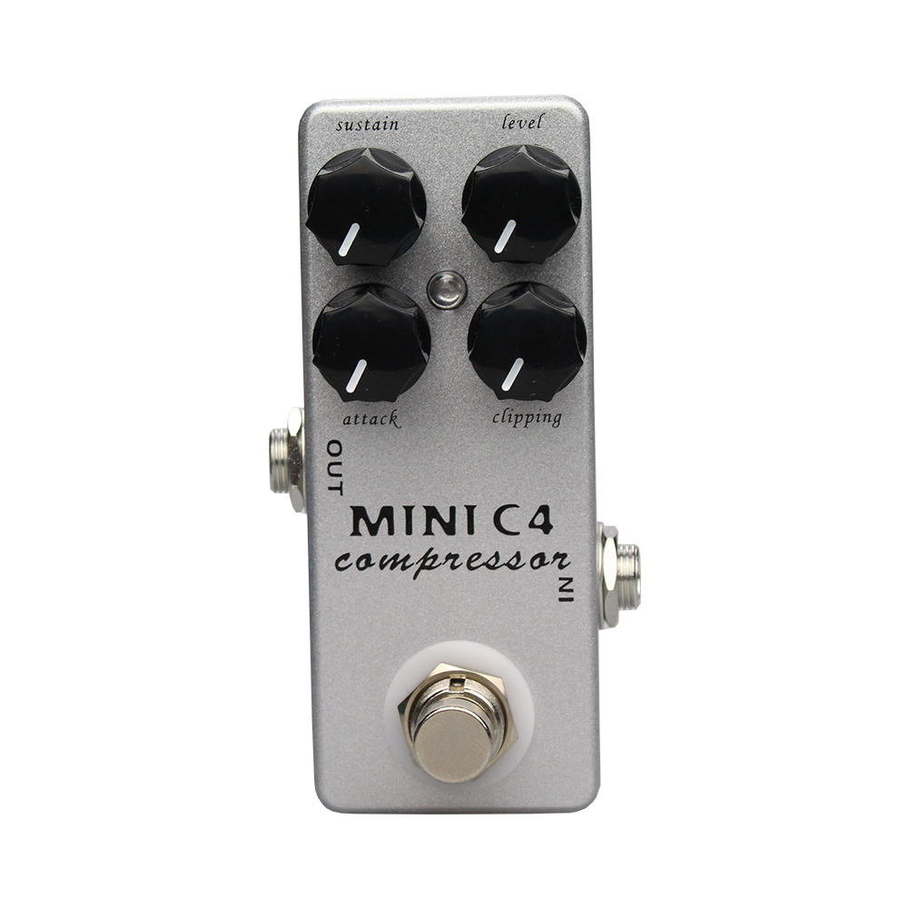 Moskyaudio Effects Processors MINI C4 COMPRESSOR Bass Guitar Effect Pedal Pedaleira for True Bypass Rotate Sustain Attack