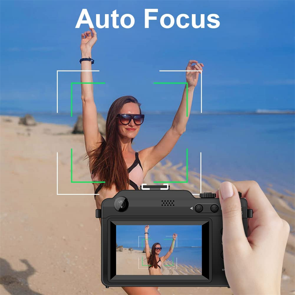4K 48MP 18X Digital Camera For Tiktok Photography Front Rear Dual Lens Selfie Camcorder Recorder Auto Focus Youtube Webcam
