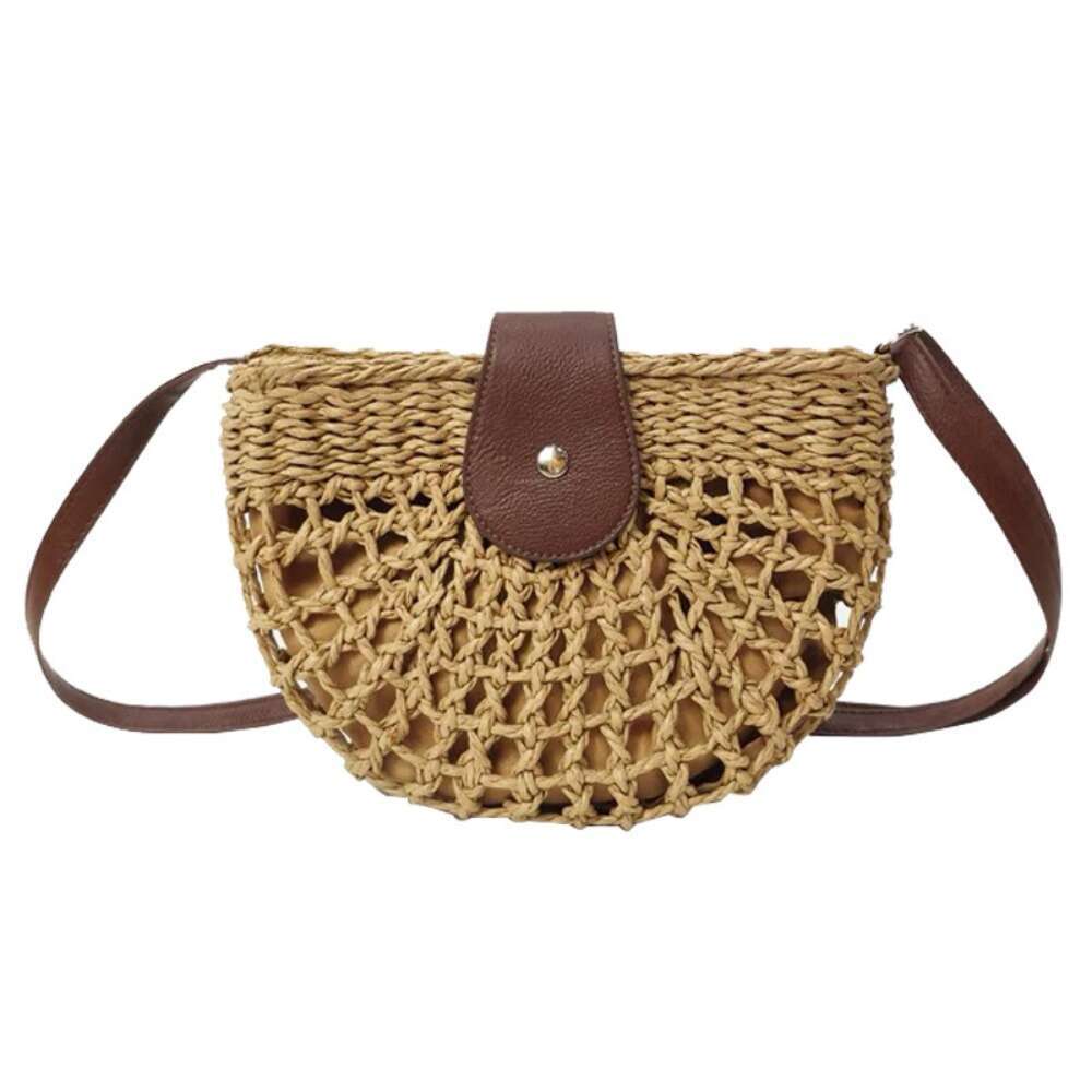 the new beach cutout straw is a stylish and simple texture everyday versatile crossbody shoulder bag