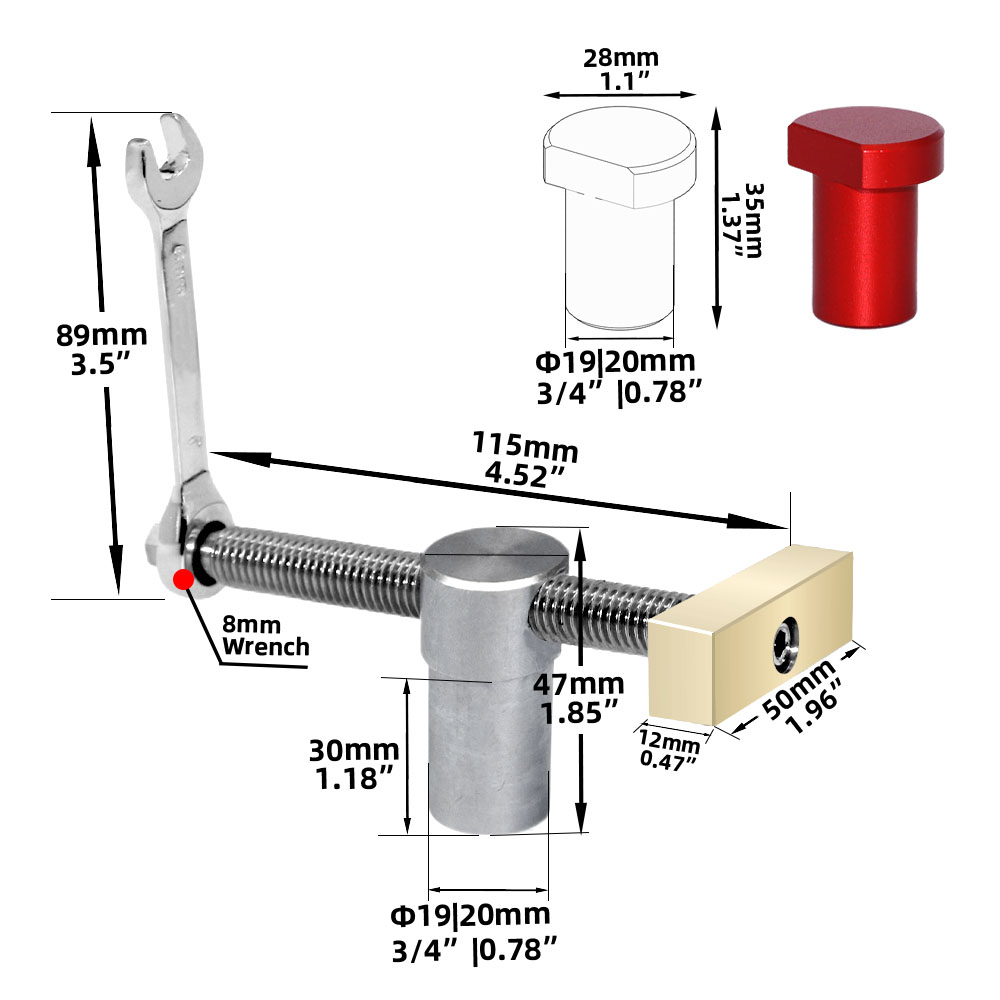 Woodworking Desk Clamp Quick Clamp and Aluminum Alloy Mortise Clamp Tool Set for Woodworking Bench 19/20MM Hole Tools Set