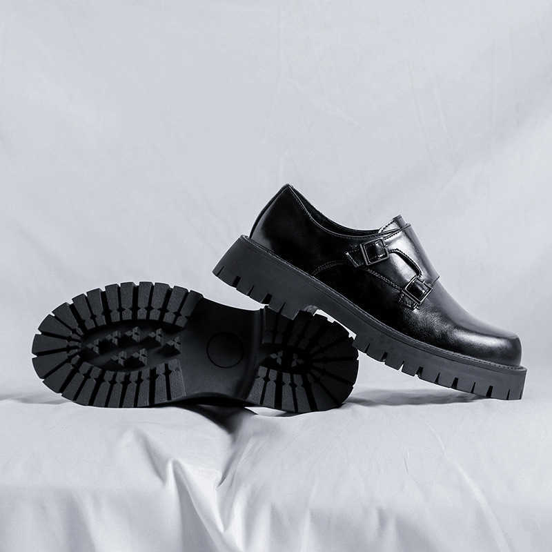 Men Dress Shoes Leather Shoes Mens Korean Version Fashion Leisure Lefu Shoes Thick Sole Youth Versatile Lazy Man Kicks on Fashion Mens Shoes 241009