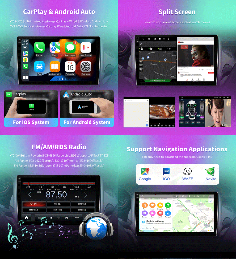 Android 13 Car Multimedia Radio Player For NISSAN MURANO 2004 2005 2006 2007 2008 RDS DSP QLED Sreen Carplay WIFI 4G GPS Naiv