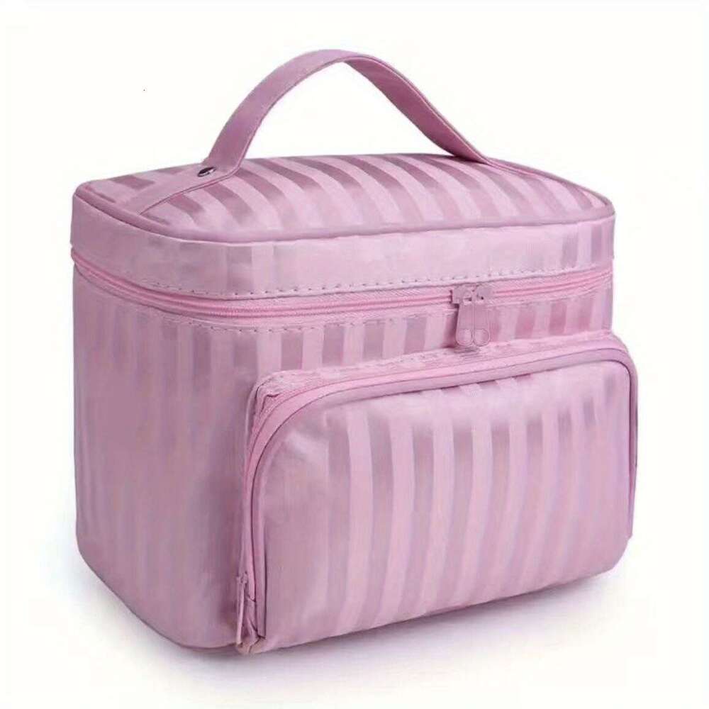 Large Capacity Portable Cosmetic Bag With Top Handle - Travel In Style For Women On The Go