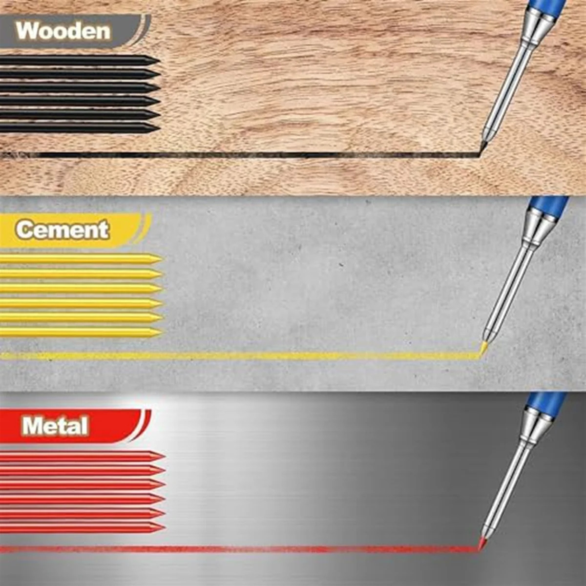 Multi Pack Solid Carpenter Pencil Set with 2.8MM Lead and Built-in Sharpener Pencil Woodworking Wood Factory Stationery 240411