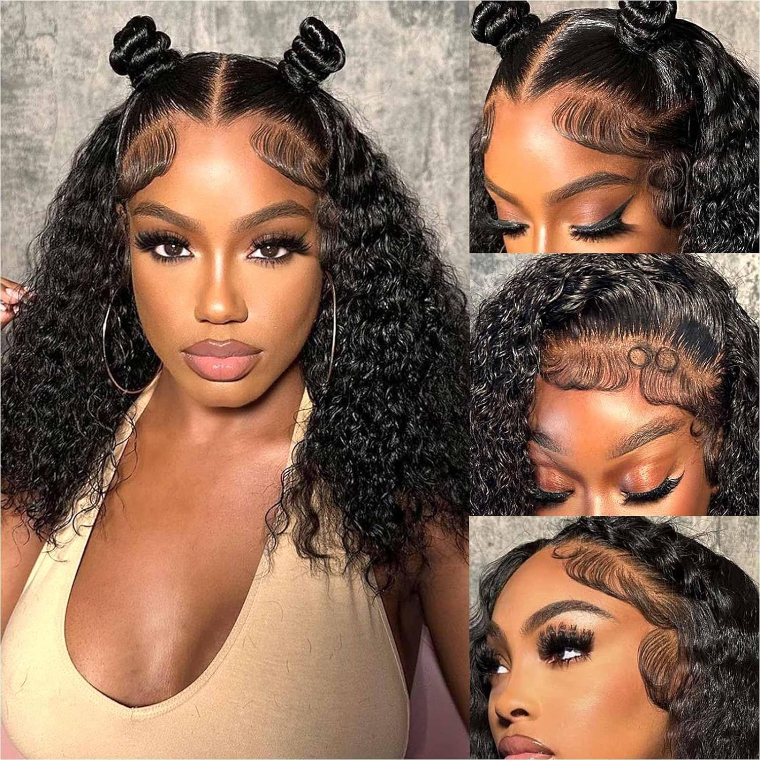 Wear and Go Glueless Wigs Human Hair Pre Plucked Pre Cut Water Wave Bob Wig brazilian Hair Wigs 180% Density 5x5 Hd Lace Closure Wigs full hd Curly Wi