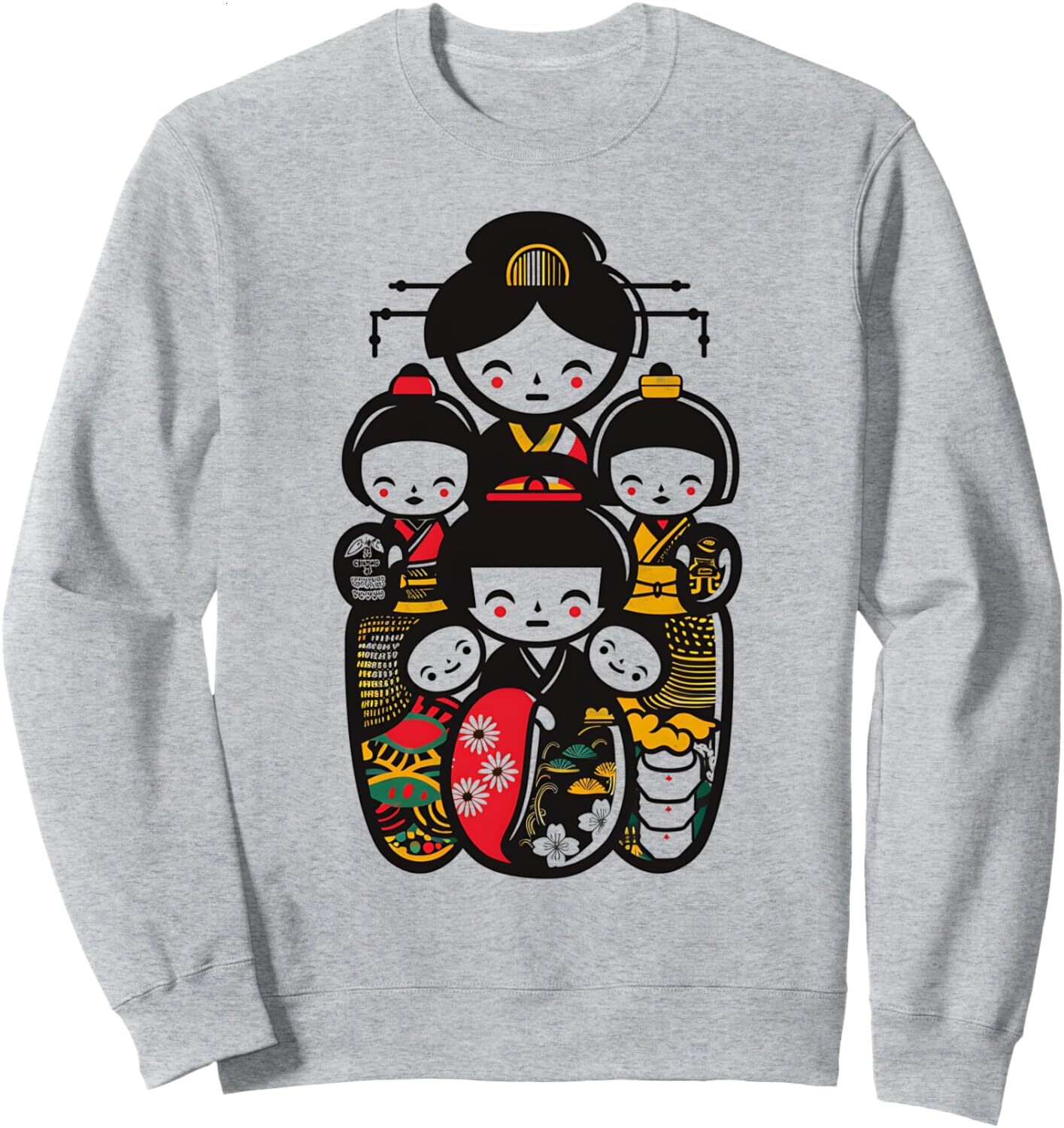 Long Sleeve Shirts for Men sweatshirt Japanese Doll Kawaii Anime Family Matching Group Sweatshirt T shirt Tee Streetwear Casual tops clothes