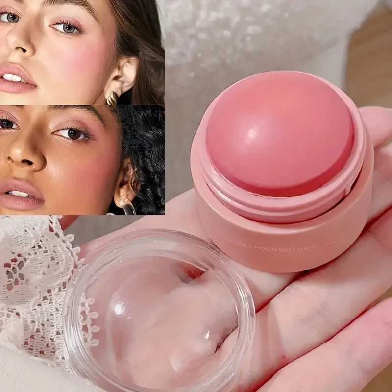 6 Color Highlighter Blush Balls Peach Pink Blush Paste Monochrome Matte Peach Blush Face Makeup Glossy Candy BlushXJ241111