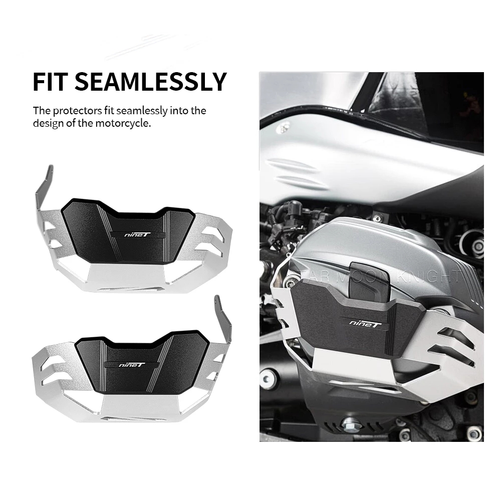 Protectores de culata negros para R1200R R1200GS R 1200 GS R RnineT R nineT, cubierta protectora de motor de motocicleta 01d0a