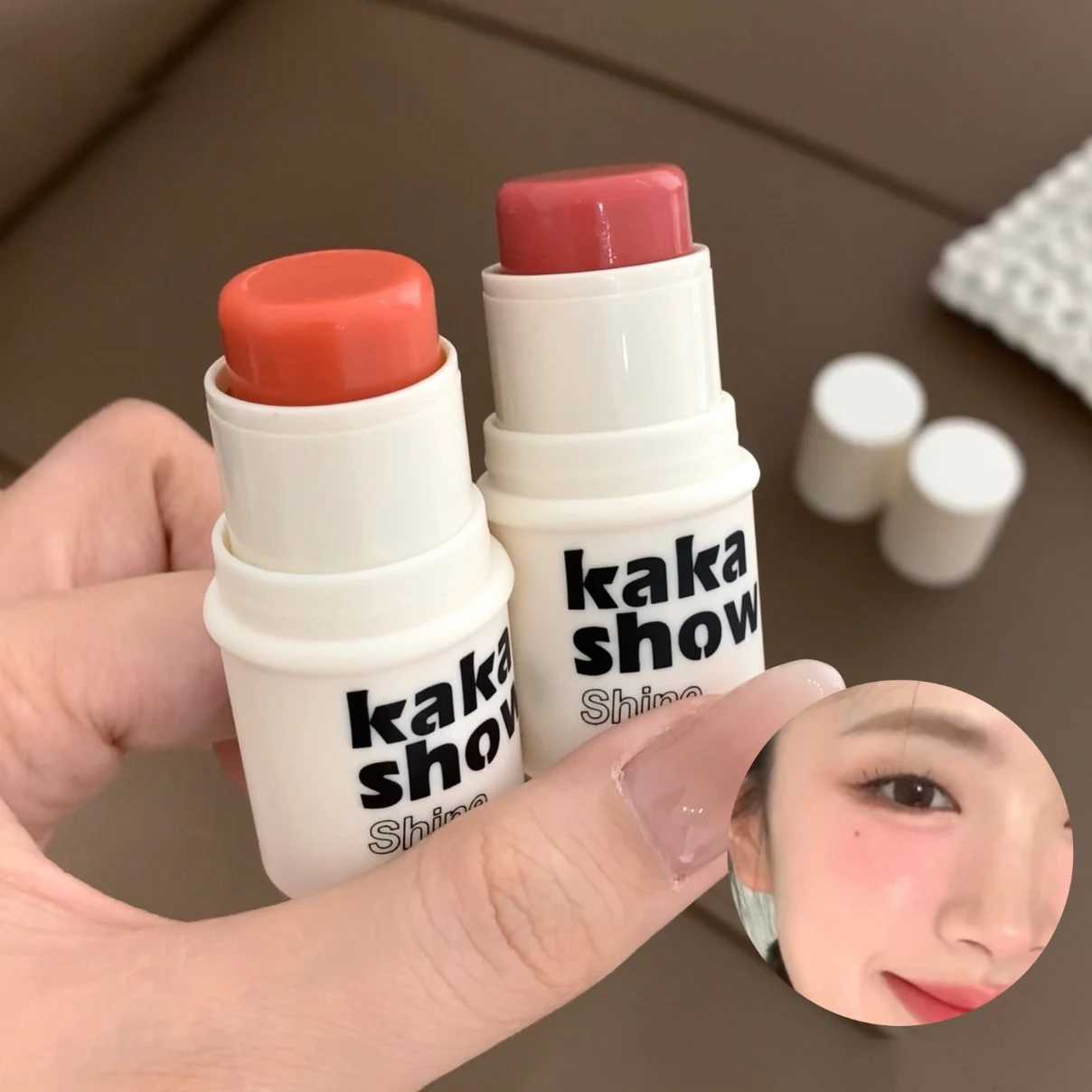 Creamy Water Gloss Blush Stick Makeup Hydrating Pink Orange Blusher Long-Lasting Waterproof Lip Cheek Tint High Pigment MultiuseXJ241111