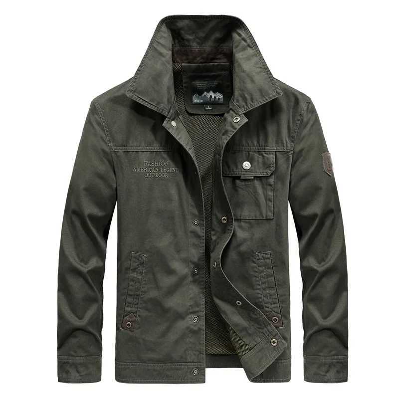 Bomber jacket tactical jacket mens autumn spring Plus size outdoor pilot cargo jacket mens trend jacket W241111
