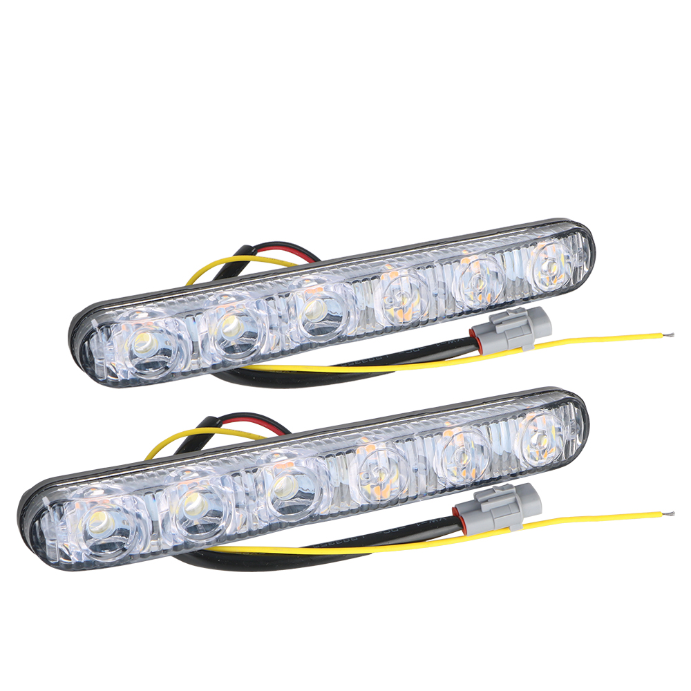 1 Pair DRL Universal Turn Signal Indicators Waterproof Auto Daytime Running Lights Car Daytime LED Light
