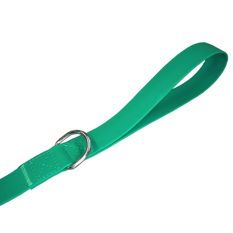 Pvc Dog Leash Wrap Rubber Webbing Waterproof 150cm Dog Leash Silicone with D-ring & Metal Fastener for Dog Walking and Training