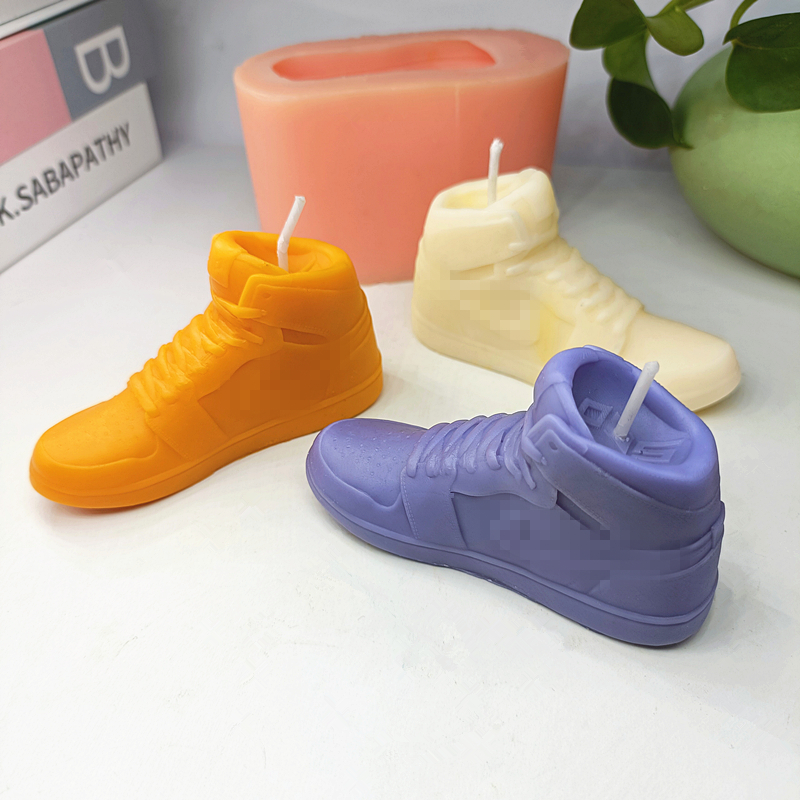 Sneakers Candle Moulds Silicone Sporting Shoes Wax Mold Handmade Birthday Christmas Gift for Making Cake Accessories Table Decor