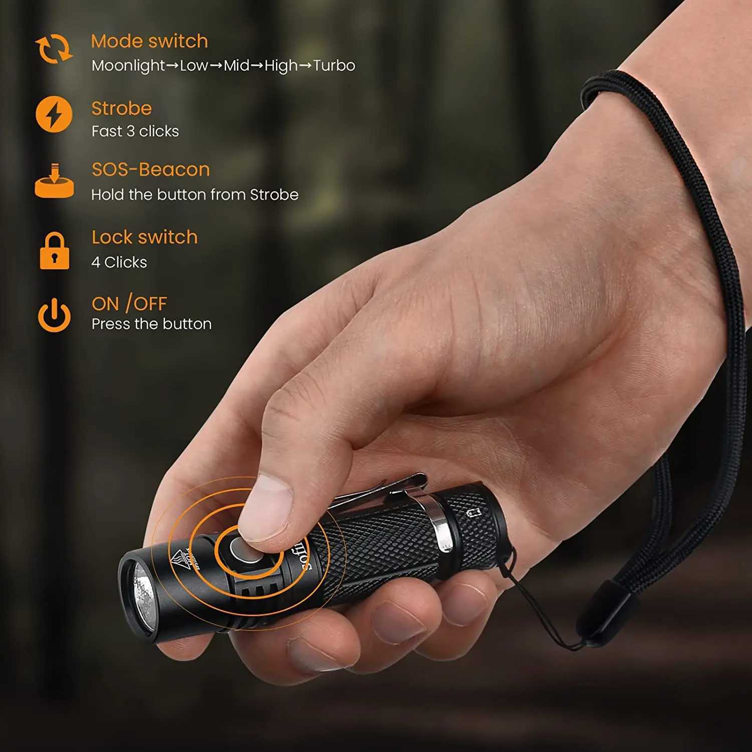 Sofirn SP10 V3.0 Mini LED Flashlight 14500 AA Pocket Flashlight LH351D 90 High CRI 5000K 1000lm Maximum Waterproof Mini Flashlight X241111