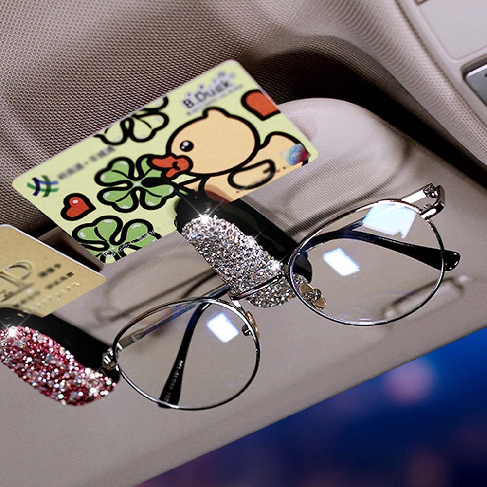Dia 2025 new Glasses Holders Car Sun Visor Sunglasses Eyeglasses Mount With Ticket Card Clip Car Interior Accessories Glasses Holder