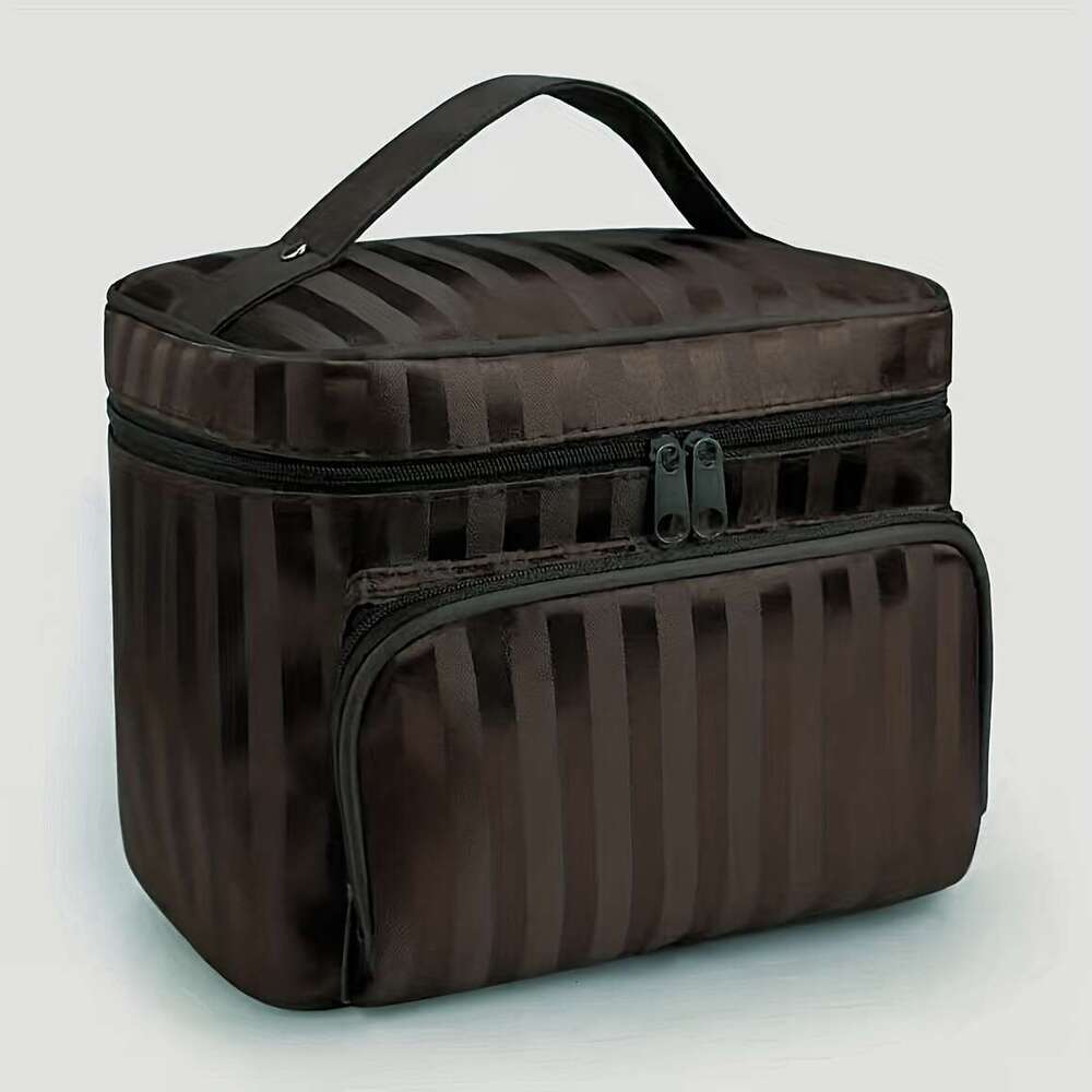 Large Capacity Portable Cosmetic Bag With Top Handle - Travel In Style For Women On The Go