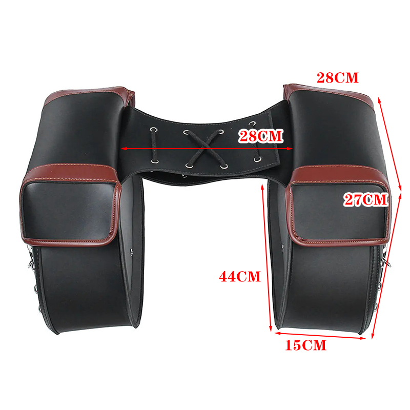 Motorcycle Saddlebag Waterproof Leather Side Tool Lage Bags Saddle Bag Pouch Black/Brown Honda Harley18L For Kawasaki