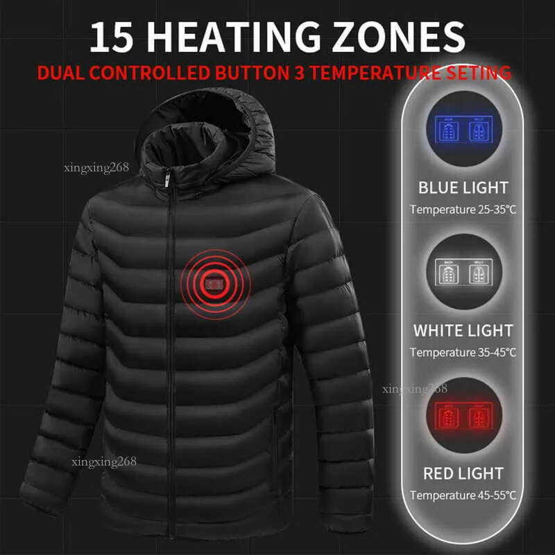 Men's Jackets 15 Areas Heated Jacket Usb Men's Women's Winter Outdoor Electric Heating Jackets Warm Sports Thermal Coat Clothing Heatab