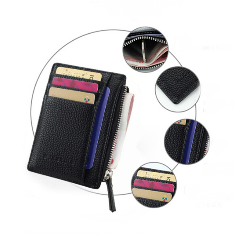Women's Zipped Small Wallet Credit Multi-Card Holders Package Fashion PU Function Ultra-Thin Organizer Case Student Coin Purse