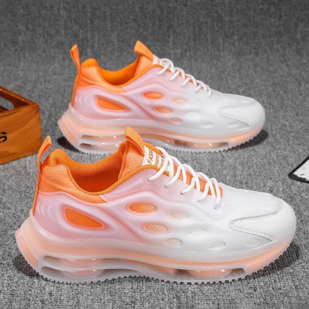 Men's Spring And Autumn Korean Version Mesh Breathable Sports Youth Gradient Air Cushion Shock Absorption Running Dad Shoes