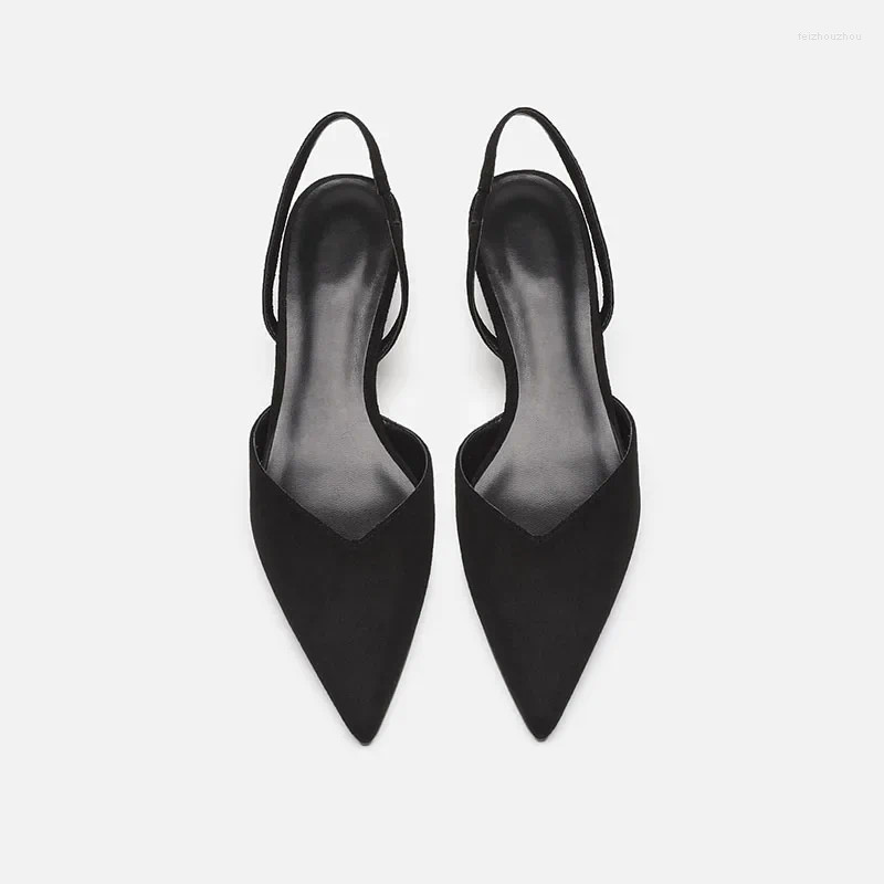Sandals Women 2024 Summer Pointed Toe Ladies Thick Heel Autumn Women's Shoes Fashion Plus Size Mules