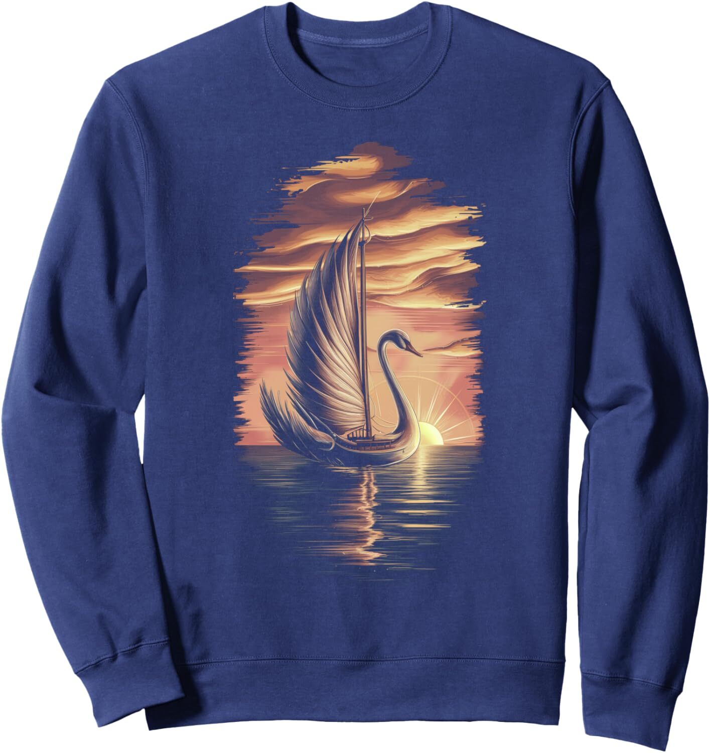 Long Sleeve Shirts for Men sweatshirt Swan Sunset Bird Lover Ornithologist Gift Graphic Tees Sweatshirt T shirt Tee Streetwear Casual tops clothes