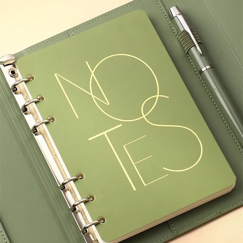 A5 A6 Luxury Loose-leaf Notebook Journal Agenda Planner Organizer 96 Sheets Pu Leather Binder Diary Notebook School Stationery