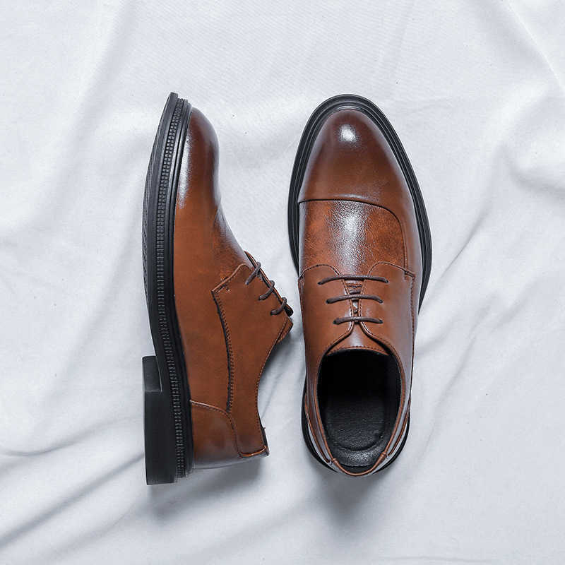 Men Dress Shoes Leather Shoes Paired with Mens Small Leather Shoes Business Dress Casual Leather Shoes 241009