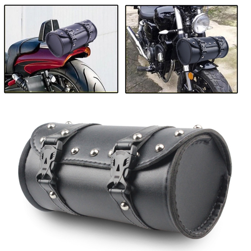 Motorcycle Fork Bag Waterproof Leather Autobike Saddlebags Handlebar Storage Tool Pouch Scooter Electric Bicycle Accessories