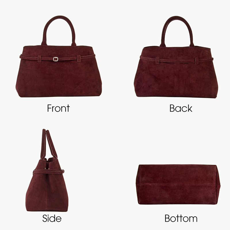 Natural Suede Bury Handbag Large Capacity Chamois Top Handle Bag For Women With Removable Shoulder Strap Cartoon Hasp Style BagVoyage