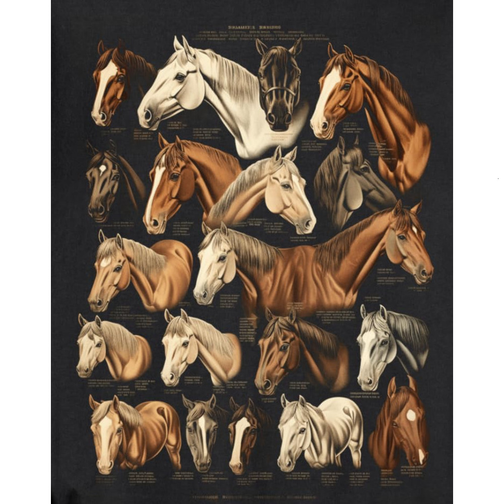 Long Sleeve Shirts for Men sweatshirt Horse Breeds Equestrian Horseback Riding Tee Gifts for Girls Sweatshirt T shirt Tee Streetwear Casual tops cloth