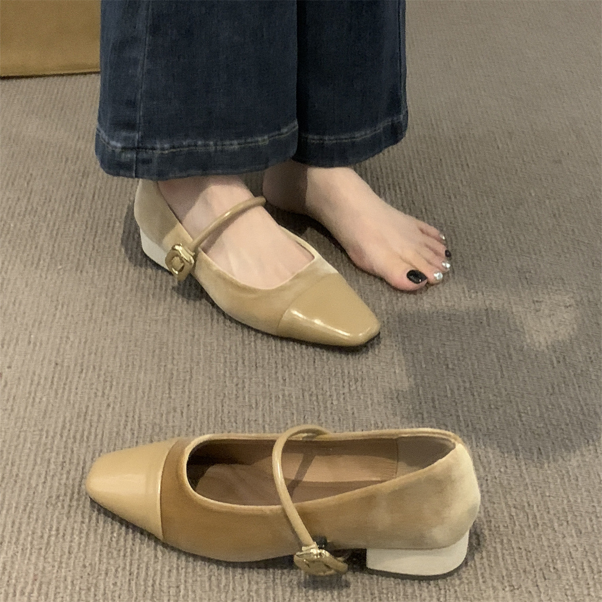 Mary Jane Shoes: Elegance in Every Step Winter's Versatile Chunky Heels | Black/Brown/Khaki d782