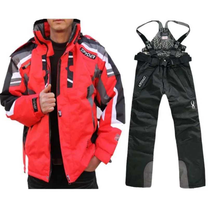 Skiing Suits Waterproof Spider Ski Suit for Men Warm Veneer Double Board Windproof Man Snowboard Skiing Set S2411118