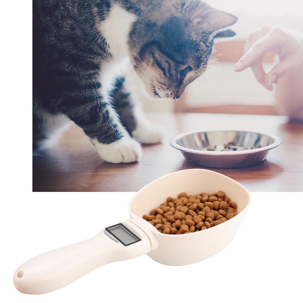 Pet Food Weighing Spoon Scale Electronic Measuring Tool Dog Cat Feeding Bowl Measuring Spoon Scale LCD Digital Display