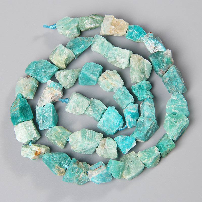 Freeform 7-11MM Real Blue Amazonite Stone Beads Irregular Semi-precious Minerals Stones Bead Nugget For Jewelry Making Handmade