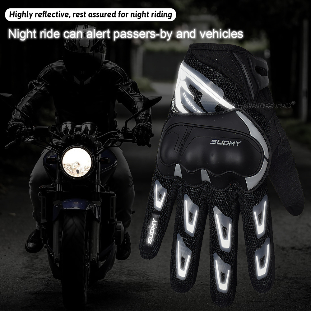 Suomy Summer Motorcycle Gloves Breathable Full Finger Motorbike Riding Glove Women Men Touch Screen Motocross Guantes for Honda