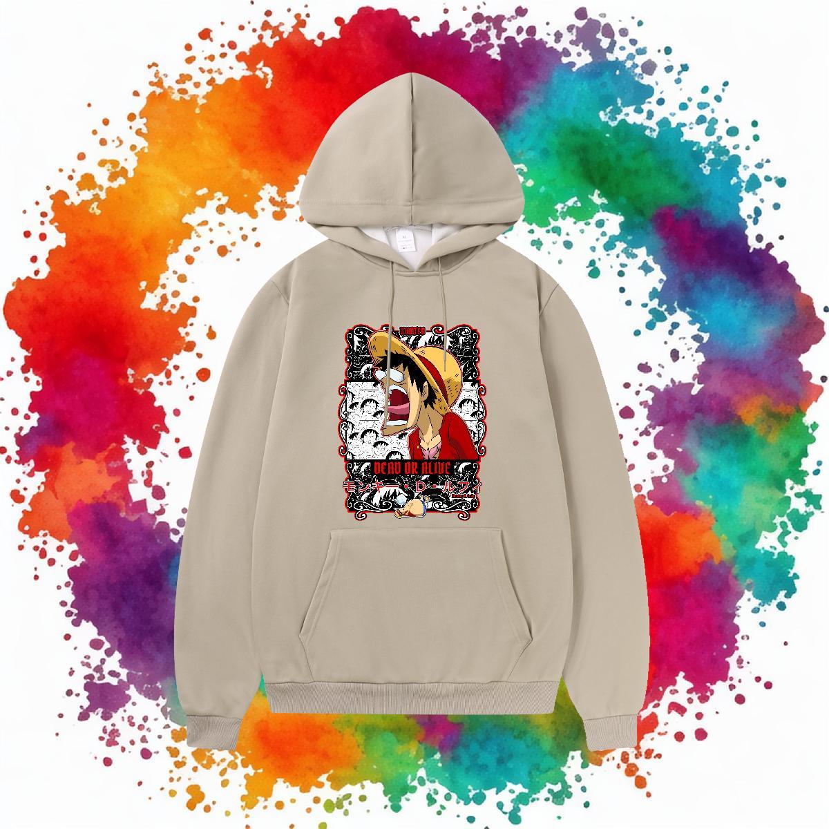 Brand Hoodie for Men Long Sleeve Drawstring Warm Men Tops Hoodie Anime Print Pullover Hoodie Hip Hop Street Cotton 350g