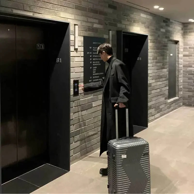 Mens Long Woolen Jacket To The Knee Winter Thickened Herringbone Style Autumn/winter High Tall Coat 241111