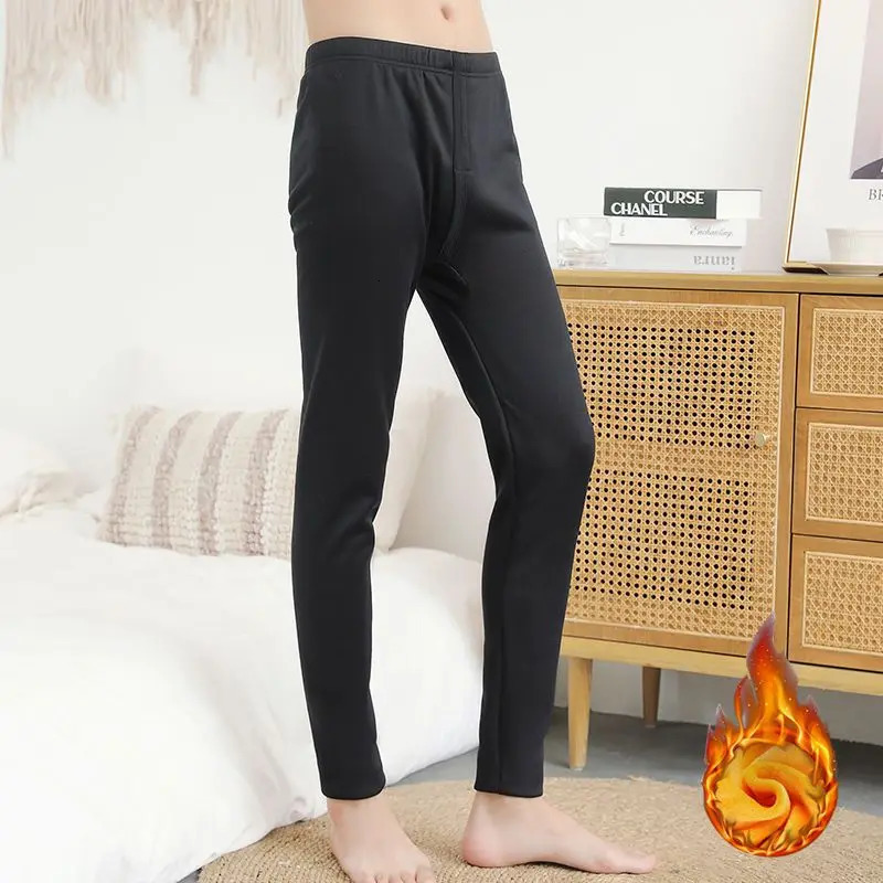 Winter Men Thermal Underwear Bottoms Male Leggings Thermos Pants Warm Autumn Thicken Inner Wear Elastic Tights 3XL 241111