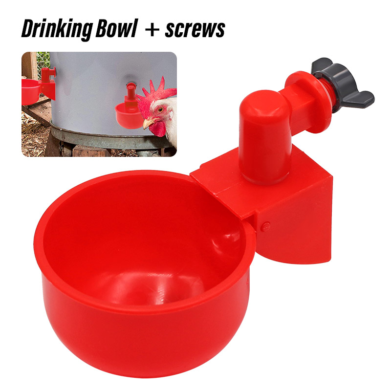 5Pcs Chicken Water Bowl Automatic Drinker Cups Thread Filling Waterer Poultry Drinking Bowl for Chickens Quail Bird Cage